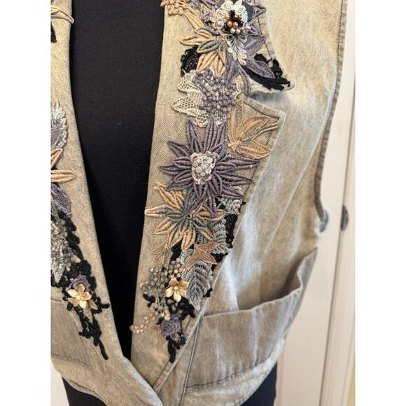 Phun Shirts of California Womens Vest OS Embellished Appliques Bling Bows Charms - Picture 2 of 14